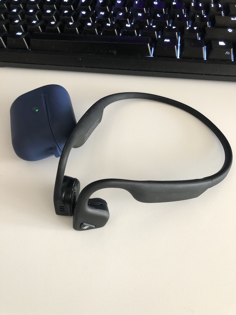 aftershokz next to airpods