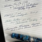 a pic of two of my pens and a list of what I have inked for Feb